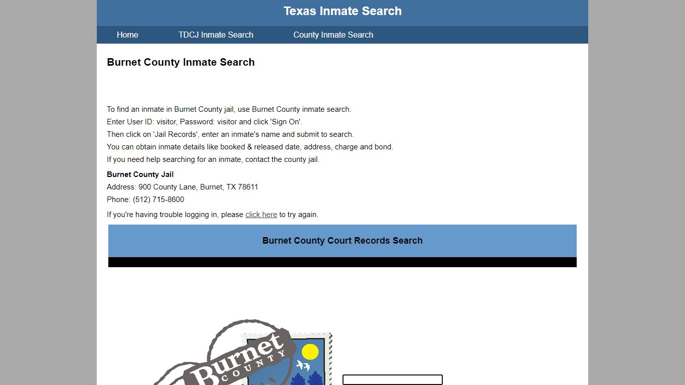 Burnet County Jail Inmate Search